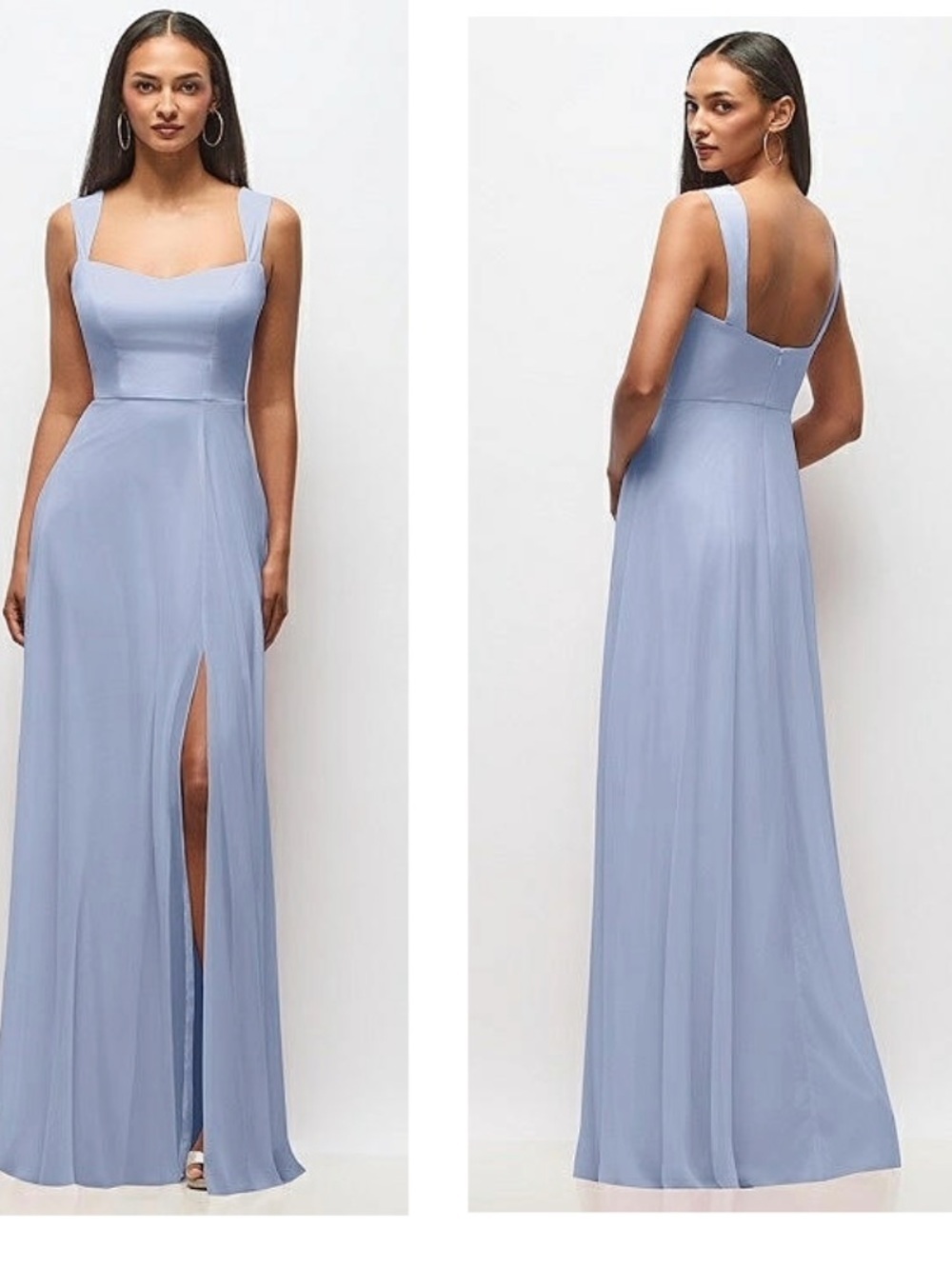 NWT Dessy Collection After Six Sky Blue Contoured Sweetheart Maxi Dress, Size 0R